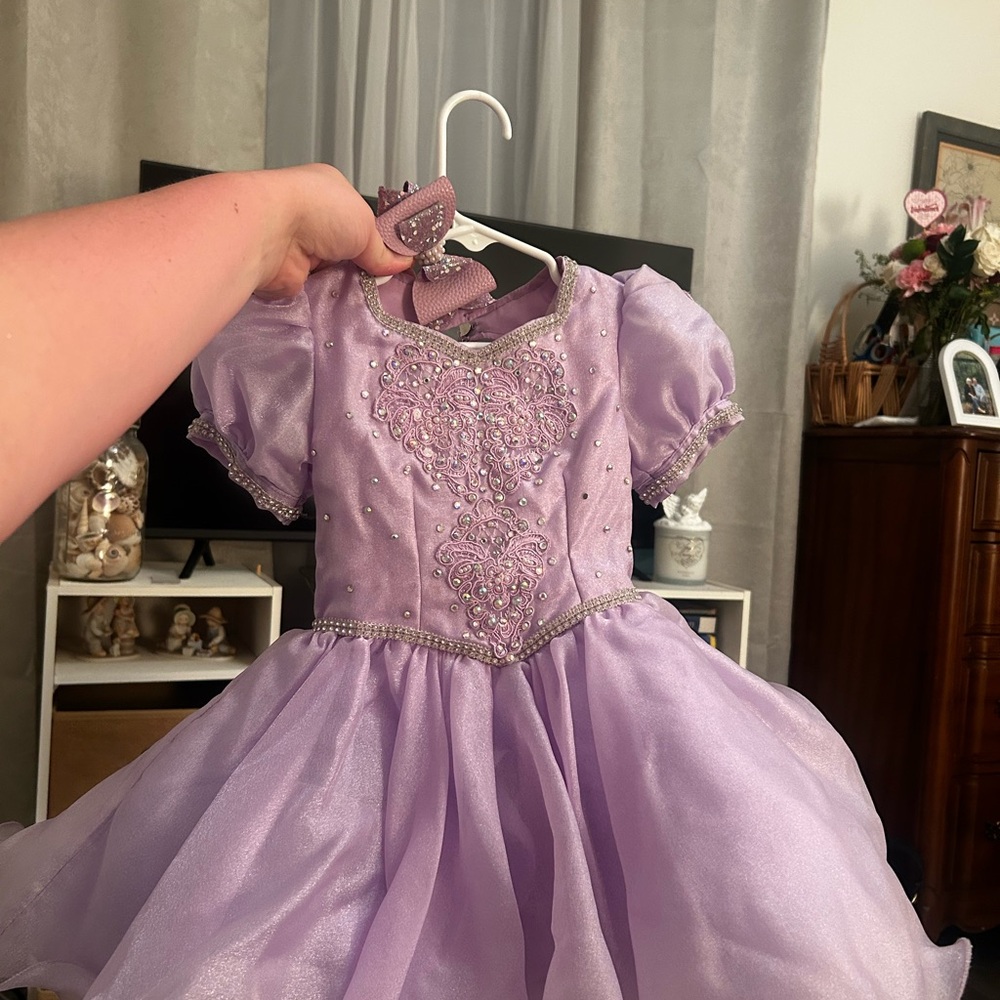 Lavender Princess Dress with matching bow
